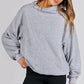 🔥Last Day Sale 49%🔥Women's Slit Mock Neck Oversized Sweatshirt