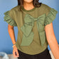 🌷Limited Time 62% OFF💞Bow Tie Short Ruffle Sleeve Top