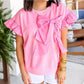 🌷Limited Time 62% OFF💞Bow Tie Short Ruffle Sleeve Top