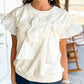 🌷Limited Time 62% OFF💞Bow Tie Short Ruffle Sleeve Top