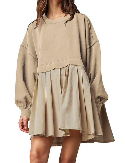 🔥Women's Oversized Sweatshirt Dress Crewneck Mini Dress🎁