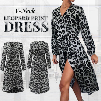✨V-Neck Leopard Print Dress