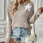 🍁Hot Sale 66% OFF🍁Women's Long-Sleeve Crew Neck Sweater with Star Pattern