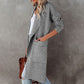 Women's Open Front Lapel Long Trench Coat