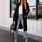 Women's Open Front Lapel Long Trench Coat