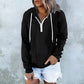 Women's Casual Long Sleeve Half-Zip Hooded Sweatshirt