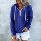 Women's Casual Long Sleeve Half-Zip Hooded Sweatshirt