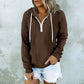 Women's Casual Long Sleeve Half-Zip Hooded Sweatshirt