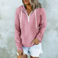 Women's Casual Long Sleeve Half-Zip Hooded Sweatshirt