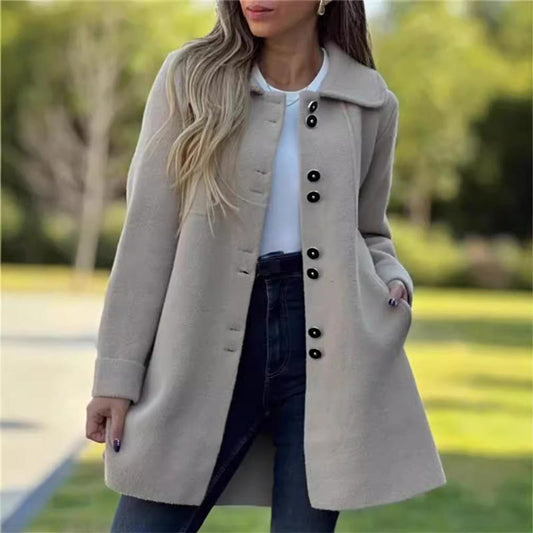 Women’s Stylish Mid-length Tweed Coat