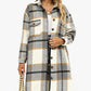 ⏰Last Day Sale 49%OFF💥Women's Casual Lapel Button Down Long Plaid Shirt Coat
