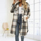 ⏰Last Day Sale 49%OFF💥Women's Casual Lapel Button Down Long Plaid Shirt Coat
