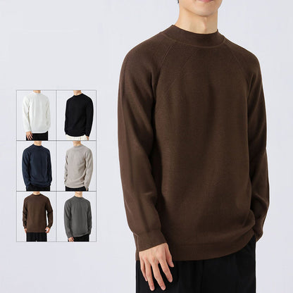 Men’s Mock Neck Sweater with Raglan Sleeves