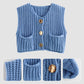 Women’s Chunky Knit Button-Down Sweater Vest