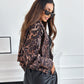 Women's Leopard Print Cropped Blazer