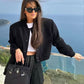Women's Button Down Short Jacket with Pockets