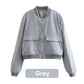 Women's Button Down Short Jacket with Pockets