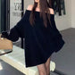 Women's Off-Shoulder Relaxed Long Sleeve Sweater