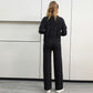 2-piece set: round-neck top and drawstring trousers