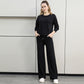 2-piece set: round-neck top and drawstring trousers