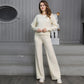 2-piece set: round-neck top and drawstring trousers