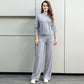 2-piece set: round-neck top and drawstring trousers