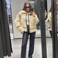 Women's Colorblock Fur Jacket Top