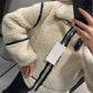Women's Colorblock Fur Jacket Top