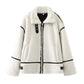 Women's Colorblock Fur Jacket Top