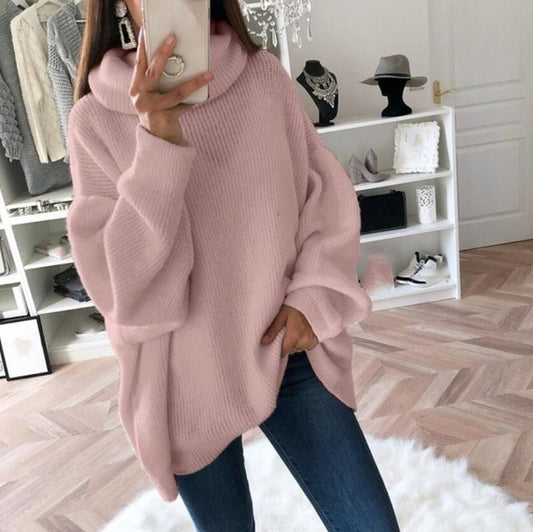 🔥Limited Time 50% OFF🔥Women’s Oversized Turtleneck Solid Color Knit Sweater