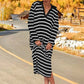 🔥Last Day Sale 49%🔥Elegant V-Neck Striped Split Hem Dress