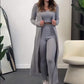 🔥Early Black Friday Sale:32% OFF🔥Women’s Stretch Knitted Tank Top High-waist Leggings and Long Cardigan 3-piece Set