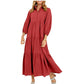 Women's Plus Size Casual Lapel Long Dress