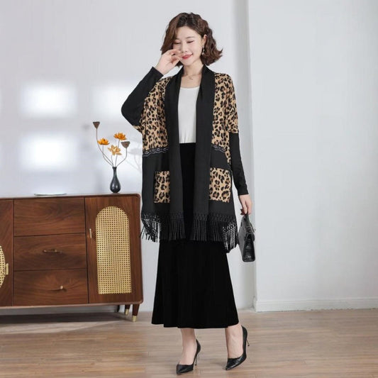 🔥Hot Sale 49% OFF🔥Women's Fringe Open Front Knitted Shawl Coat