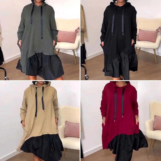 🔥Hot Sale 49% OFF🔥Women’s Trendy Casual Loose Fit Hooded Dress