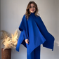 ✨2024 Herfst nieuwe vrouwen effen kleur bodem gebreide batwing sjaal driedelige set🎈