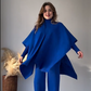 ✨2024 Herfst nieuwe vrouwen effen kleur bodem gebreide batwing sjaal driedelige set🎈