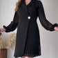 🎅Early Xmas Sales - 57% OFF🎄Lapel Solid Color Ruffle Hem Dress