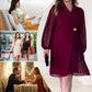 🎅Early Xmas Sales - 57% OFF🎄Lapel Solid Color Ruffle Hem Dress