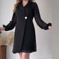 🎅Early Xmas Sales - 57% OFF🎄Lapel Solid Color Ruffle Hem Dress