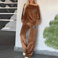 🔥🖤Black Friday Sale:50% OFF🔥Women’s Cozy Casual Set -  Soft Batwing Top and Wide-Leg Pants