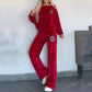 🔥🖤Black Friday Sale:50% OFF🔥Women’s Cozy Casual Set -  Soft Batwing Top and Wide-Leg Pants