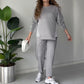 👗✨2-Piece Lounge Set In Color Block Design For Women