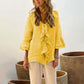 🌸2025 HOT SALE 50% OFF🌸Women's Ruffle Collar Blouse with Bell Sleeves