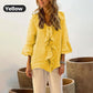 🌸2025 HOT SALE 50% OFF🌸Women's Ruffle Collar Blouse with Bell Sleeves