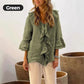 🌸2025 HOT SALE 50% OFF🌸Women's Ruffle Collar Blouse with Bell Sleeves