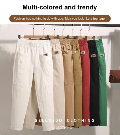 🔥2025 NEW SALES - 50% OFF🔥Women's Elastic Waist Cotton Pants