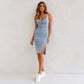Women's U-Neck Denim Bodycon Cami Dress
