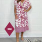 Printed Casual Dress With V-Neckline and Fringes on the Short Sleeves-Buy 2 Get 10% Off