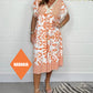 Printed Casual Dress With V-Neckline and Fringes on the Short Sleeves-Buy 2 Get 10% Off